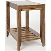 Beacon Street Cocktail Table in Warm Wood Finish with Slatted Shelf
